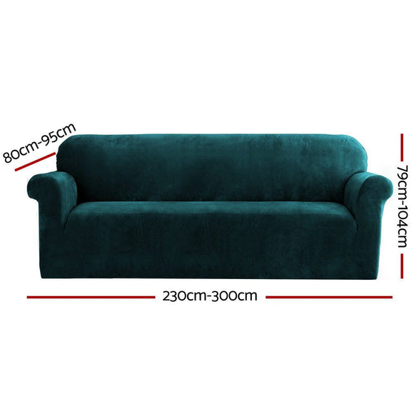 Artiss Sofa Cover Couch Covers 4 Seater Velvet Agate Green - RnR Galore