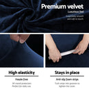 Artiss Sofa Cover Couch Covers 4 Seater Velvet Sapphire - RnR Galore