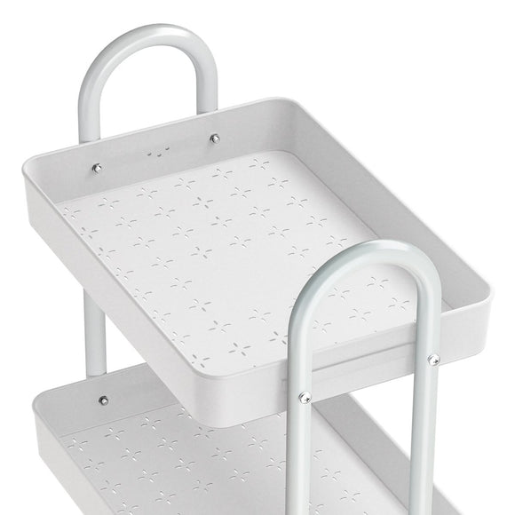 Artiss Storage Trolley Kitchen Cart 3 Tiers Rack Shelf Organiser Wheels White - RnR Galore