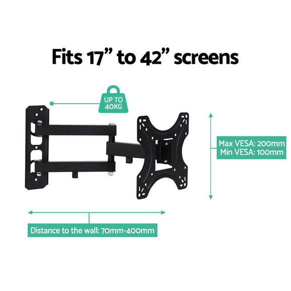 Artiss TV Wall Mount Bracket for 17" - 42" LED LCD TVs Full Motion Strong Arms - RnR Galore