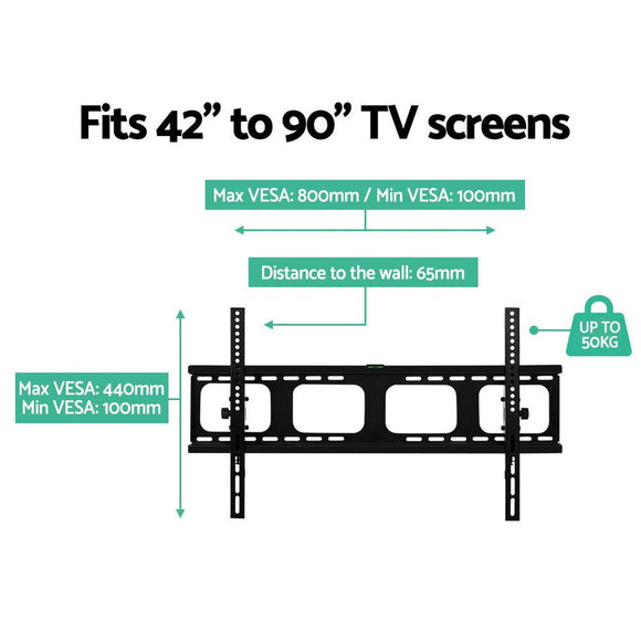 Artiss TV Wall Mount Bracket for 42" - 90" LED LCD TVs Tilt Slim Flat Low Profile - RnR Galore