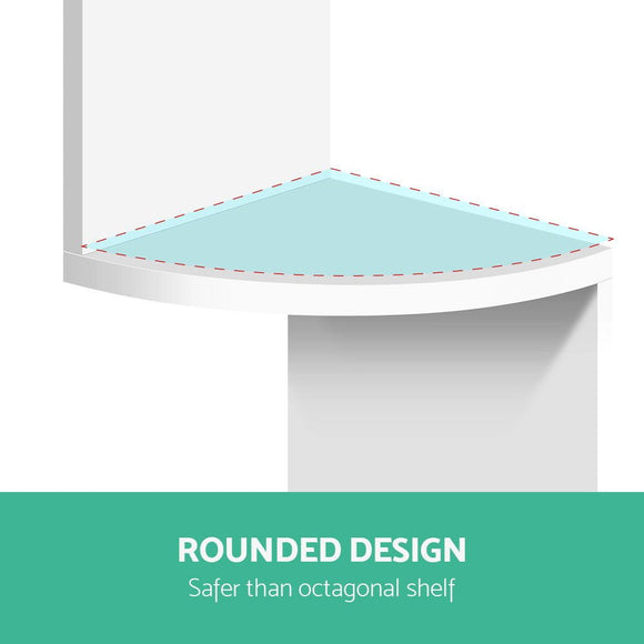 Artiss Wall Shelf Corner Floating 5 - Tier White - RnR Galore