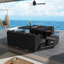 Bali 11 Piece Outdoor Dining Set - Black - RnR Galore