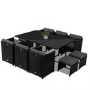 Bali 11 Piece Outdoor Dining Set - Black - RnR Galore