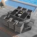 Bali 11 Piece Outdoor Dining Set - Grey - RnR Galore