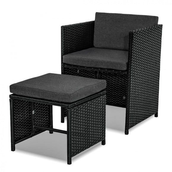 Bali 13PC Outdoor Dining Set - Black - RnR Galore