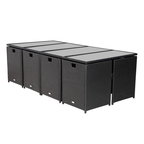 Bali 13PC Outdoor Dining Set - Black - RnR Galore