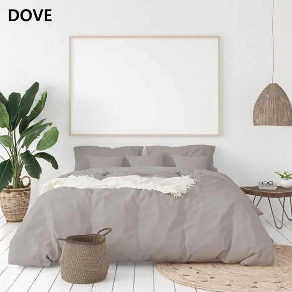Balmain 1000 Thread Count Hotel Grade Bamboo Cotton Quilt Cover Pillowcases Set - King - Dove - RnR Galore