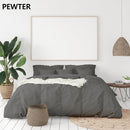 Balmain 1000 Thread Count Hotel Grade Bamboo Cotton Quilt Cover Pillowcases Set - King - Pewter - RnR Galore
