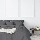 Balmain 1000 Thread Count Hotel Grade Bamboo Cotton Quilt Cover Pillowcases Set - Queen - Pewter - RnR Galore