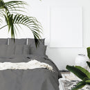 Balmain 1000 Thread Count Hotel Grade Bamboo Cotton Quilt Cover Pillowcases Set - Queen - Pewter - RnR Galore