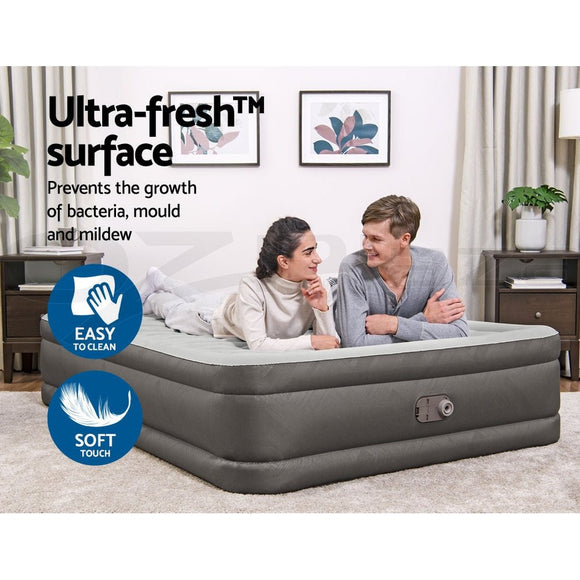 Bestway Air Mattress Queen Inflatable Bed 46cm Airbed Grey - RnR Galore