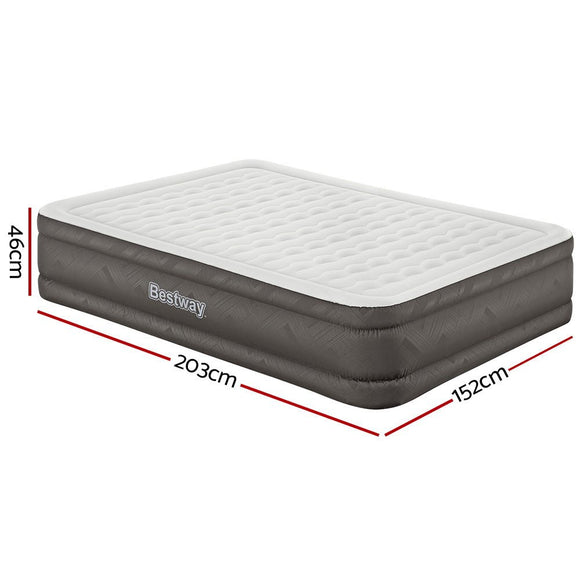 Bestway Air Mattress Queen Inflatable Bed 46cm Airbed Grey - RnR Galore