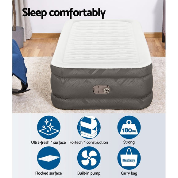 Bestway Air Mattress Single Inflatable Bed 46cm Airbed Grey - RnR Galore