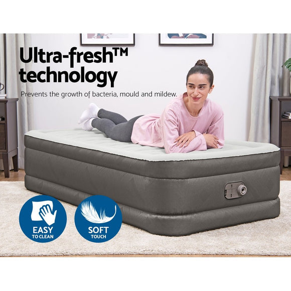 Bestway Air Mattress Single Inflatable Bed 46cm Airbed Grey - RnR Galore