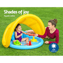 Bestway Kids Pool 115x89x76cm Inflatable Play Swimming Pools w/ Canopy 31L - RnR Galore