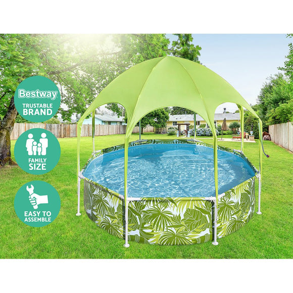 Bestway Kids Pool 244x51cm Steel Frame Swimming Play Pools Canopy 1688L - RnR Galore