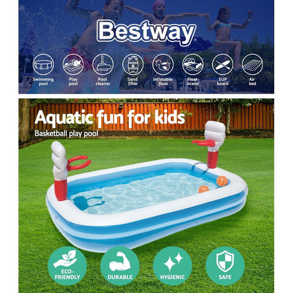 Bestway Kids Pool 251x168x102cm Inflatable Above Ground Swimming Play Pools 636L - RnR Galore