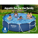 Bestway Swimming Pool 366x76cm Steel Frame Round Above Ground Pools w/ Filter Pump 6473L - RnR Galore