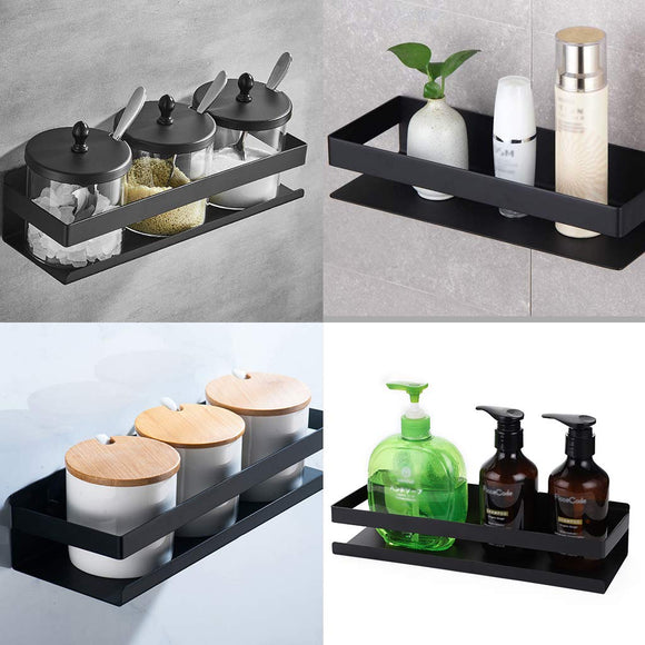 Black Bathroom Shower Shelf Kitchen Rack Storage Shelves Shampoo Holder Organizer - RnR Galore