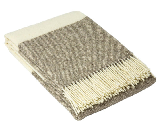 Brighton Throw - 100% NZ Wool - Stone - RnR Galore