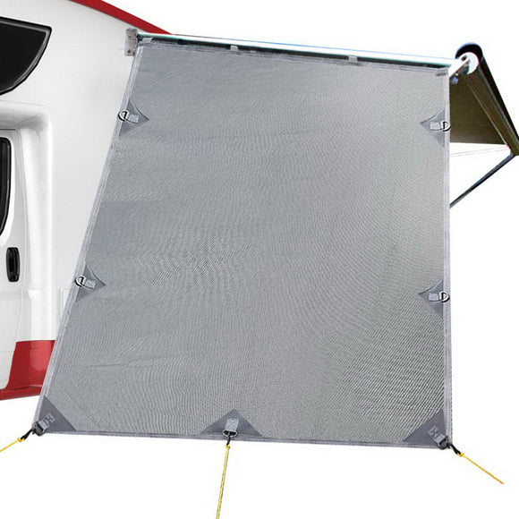 Caravan Privacy Screen Roll Out Awning 1.95 x 2.2M Sun Shade End Wall Side Grey - RnR Galore