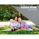 Caravan Privacy Screen Roll Out Awning 3.7X1.95M End Wall Side Sun Shade Grey - RnR Galore
