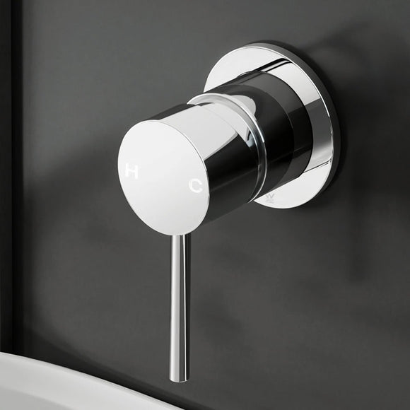 Cefito Basin Mixer Wall Tap Round Brass Faucet Shower Bathtub Chrome - RnR Galore