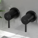 Cefito Basin Twin Tap Wall Round Brass Faucet Shower Bathtub Black - RnR Galore