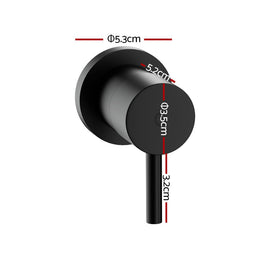 Cefito Basin Twin Tap Wall Round Brass Faucet Shower Bathtub Black - RnR Galore