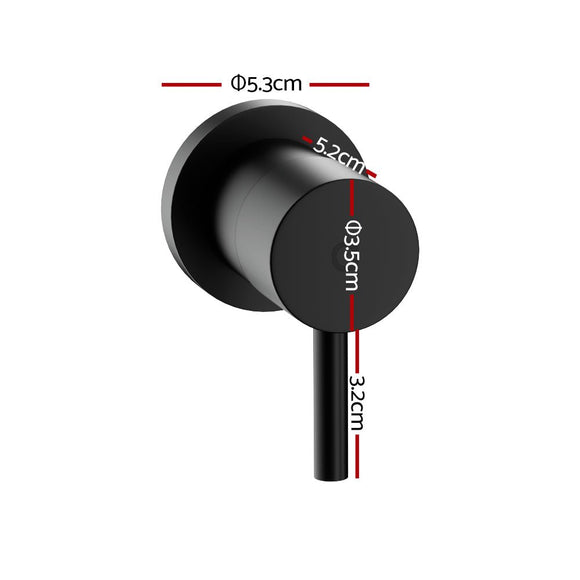 Cefito Basin Twin Tap Wall Round Brass Faucet Shower Bathtub Black - RnR Galore