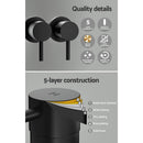 Cefito Basin Twin Tap Wall Round Brass Faucet Shower Bathtub Black - RnR Galore