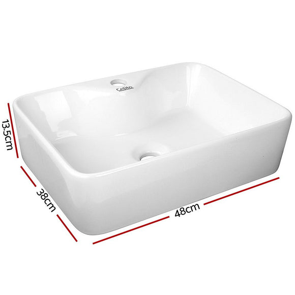 Cefito Bathroom Basin Ceramic Vanity Sink Hand Wash Bowl 48x38cm - RnR Galore