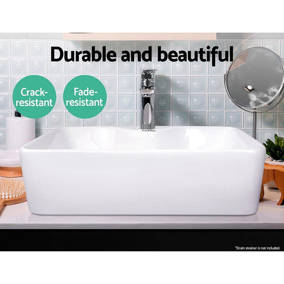 Cefito Bathroom Basin Ceramic Vanity Sink Hand Wash Bowl 48x38cm - RnR Galore