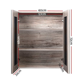 Cefito Bathroom Mirror Cabinet 600x720mm Oak - RnR Galore