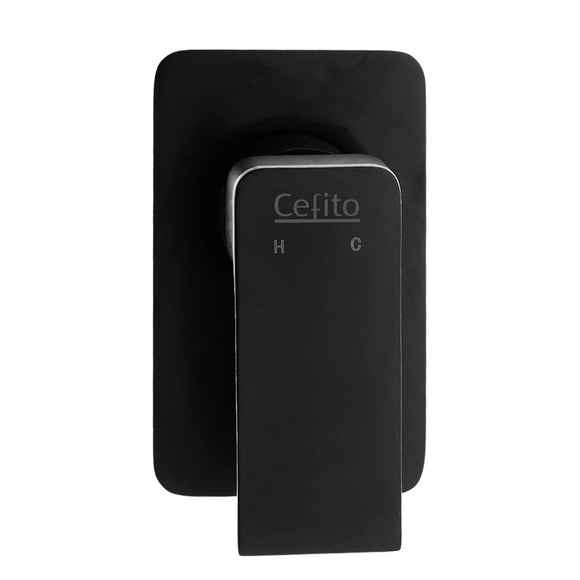 Cefito Shower Mixer Tap Wall Bath Taps Brass Hot Cold Basin Bathroom Black - RnR Galore