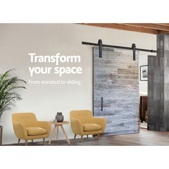 Cefito Sliding Barn Door Hardware Track Set 2.44m - RnR Galore