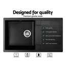 Cefito Stone Kitchen Sink 860X500MM Granite Under/Topmount Basin Bowl Laundry Black - RnR Galore