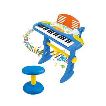 Children's Electronic Keyboard with Stand (Blue) Musical Instrument Toy - RnR Galore