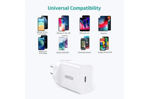 CHOETECH Q5004CL PD20W USB - C iPhone Fast Charger with MFi Certified USB - C Cable - RnR Galore
