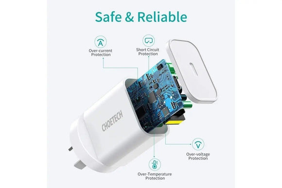 CHOETECH Q5004CL PD20W USB - C iPhone Fast Charger with MFi Certified USB - C Cable - RnR Galore