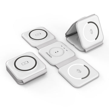 CHOETECH T588 - F - WH 3 - in - 1 Foldable Fast Wireless Charger for Phone/Watch/Earphone - RnR Galore