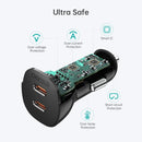 CHOETECH TC0008 - BK Dual USB - C 36W Car Charger Adapter Black - RnR Galore
