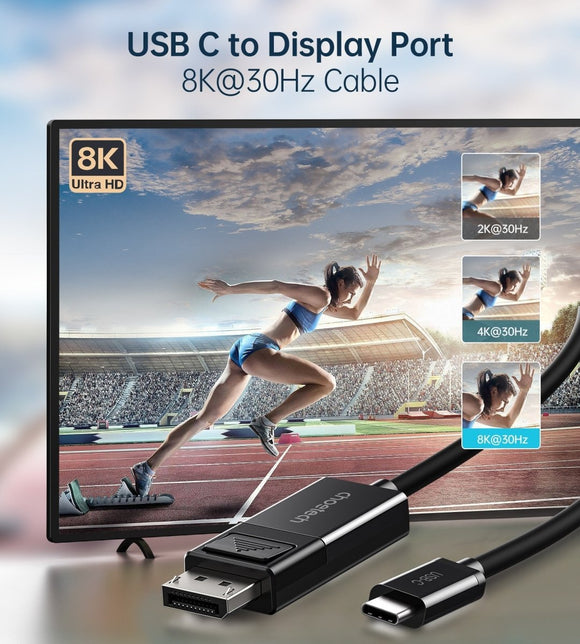 CHOETECH XCP - 1803 USB - C To DisplayPort Cable 8K@30Hz 1.8M Two - Way - RnR Galore