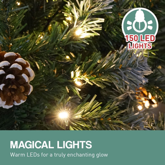 Christabelle 1.2m Pre Lit LED Christmas Tree Decor with Pine Cones Xmas Decorations - RnR Galore
