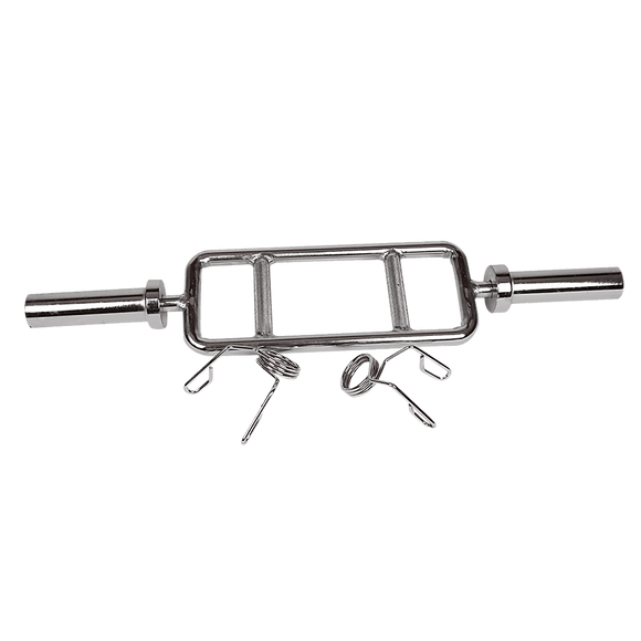 Chrome Olympic Tricep Bar Barbell Heavy Duty with Spring Collars - RnR Galore