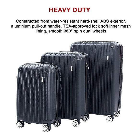 Delegate Suitcases Luggage Set 20" 24" 28"Carry On Trolley TSA Travel Bag - RnR Galore