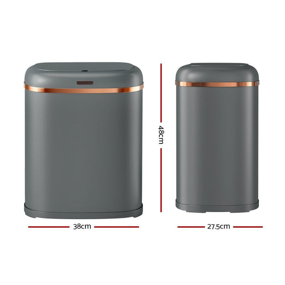 Devanti 38L Motion Sensor Bin Rubbish Automatic Grey - RnR Galore