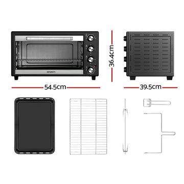 Devanti 45L Convection Oven Electric Fryer Ovens 1800W - RnR Galore