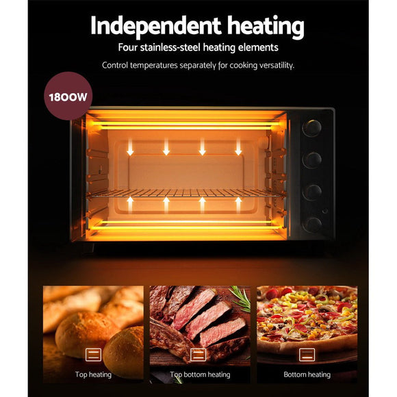 Devanti 45L Convection Oven Electric Fryer Ovens 1800W - RnR Galore